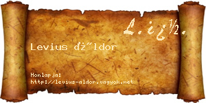 Levius Áldor névjegykártya